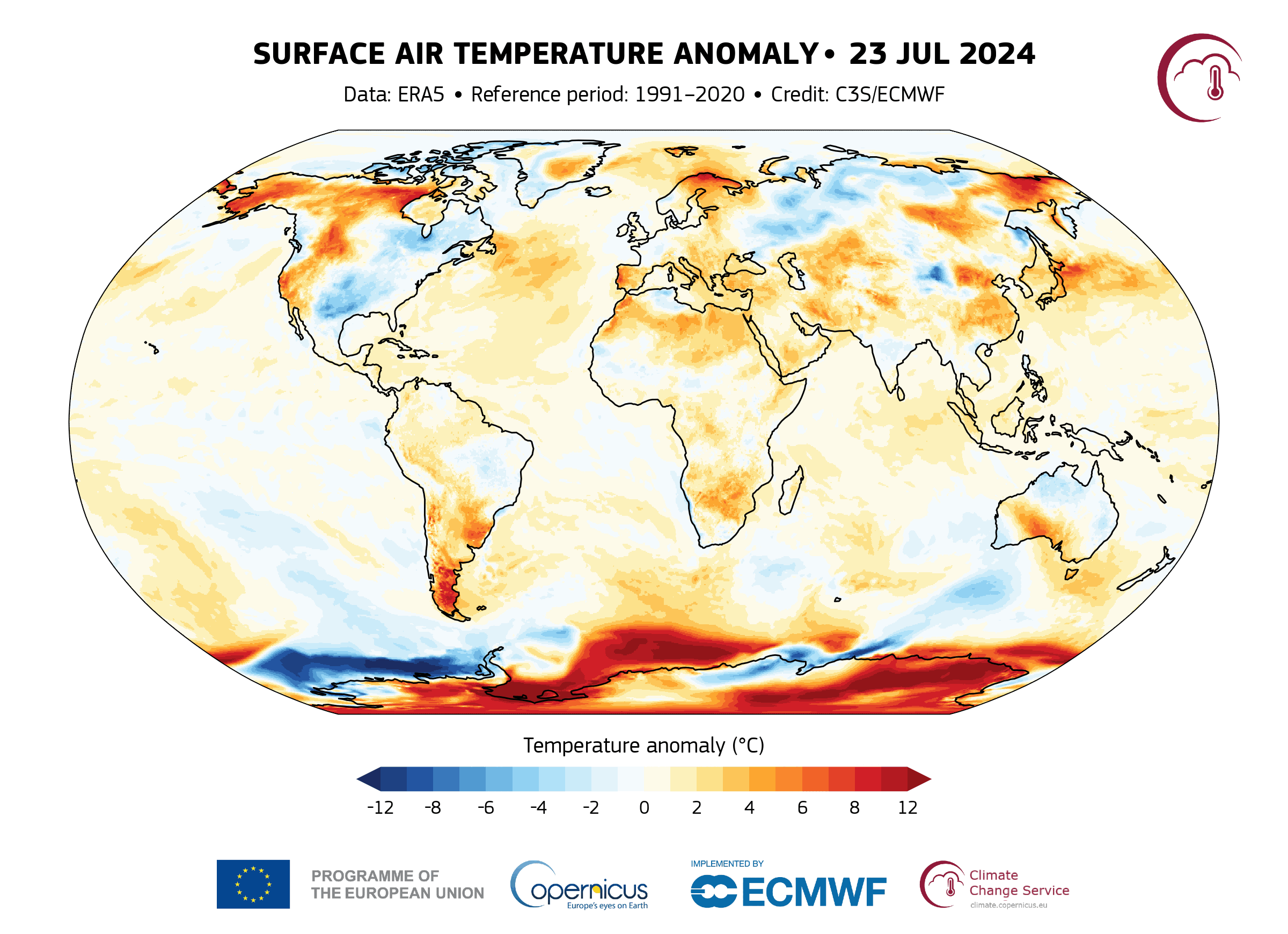 New record daily global average temperature reached in July 2024