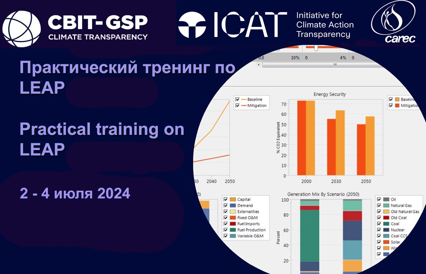 ReCATH is conducting a Low Emissions Analysis Platform (LEAP) training for professionals in the Central Asia and Caucasus region to improve energy policy analysis and climate change mitigation assessment 